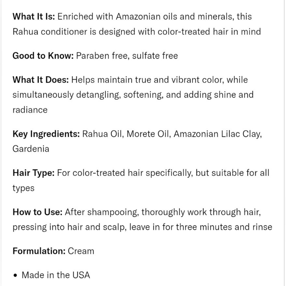 RAHUA Rainforest Grown Color Full Hair Conditioner - Picture 5 of 10